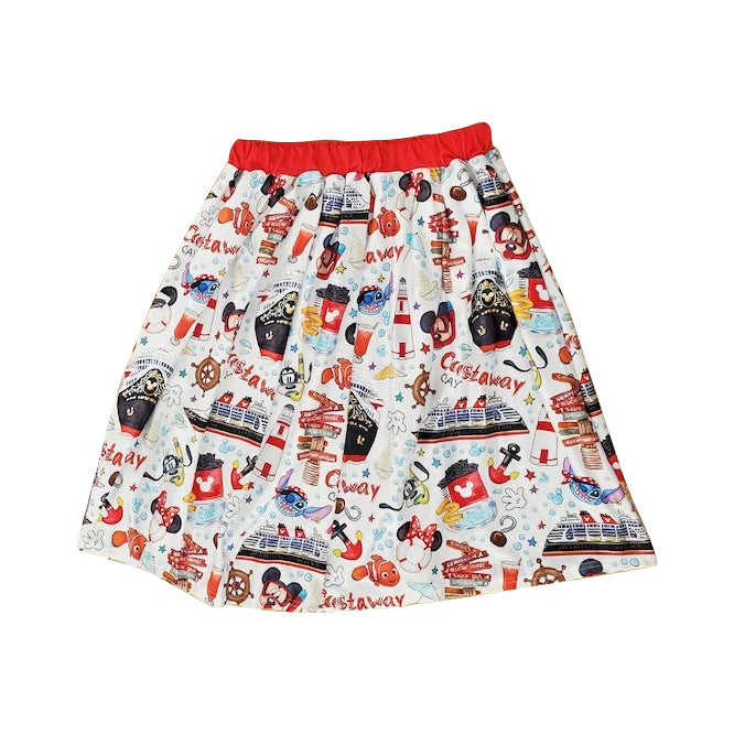 Baby Girls Summer Sea Ships Fishes Knee Length Skirts Preorder