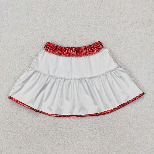 Baby Girls Red Leather Metallic Skirts