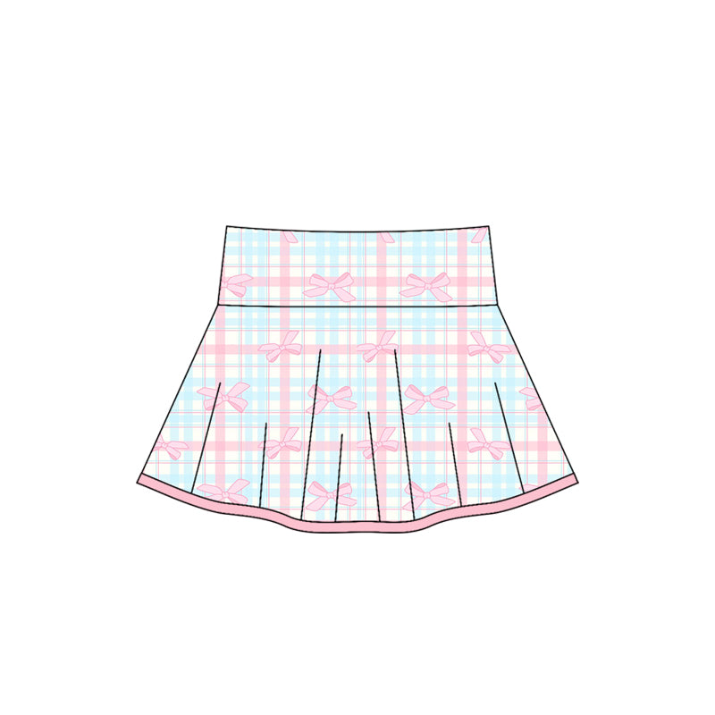 Baby Girls Pink Bows Plaid Skirts Preorder