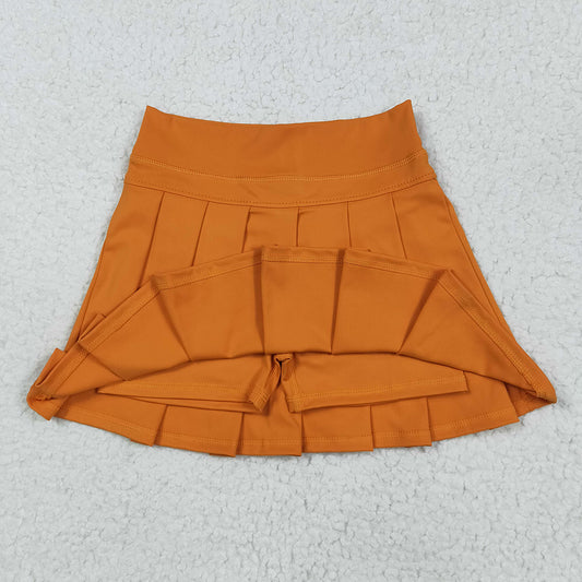 Baby Girls Orange Yoga Skorts Bottom Pleated Skirts