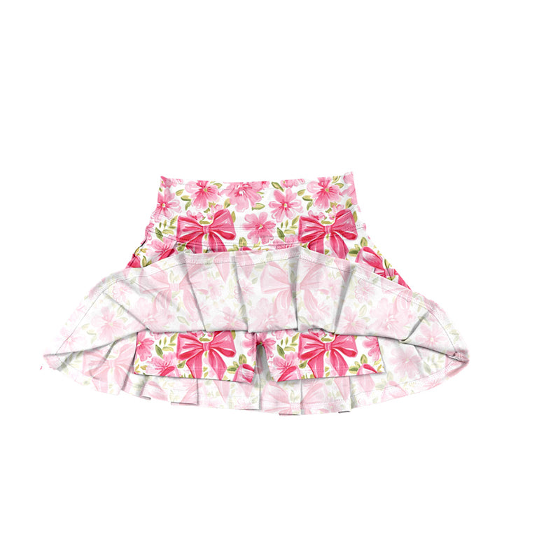 Baby Girls Red Bows Flowers Yoga Skorts Bottom Preorder