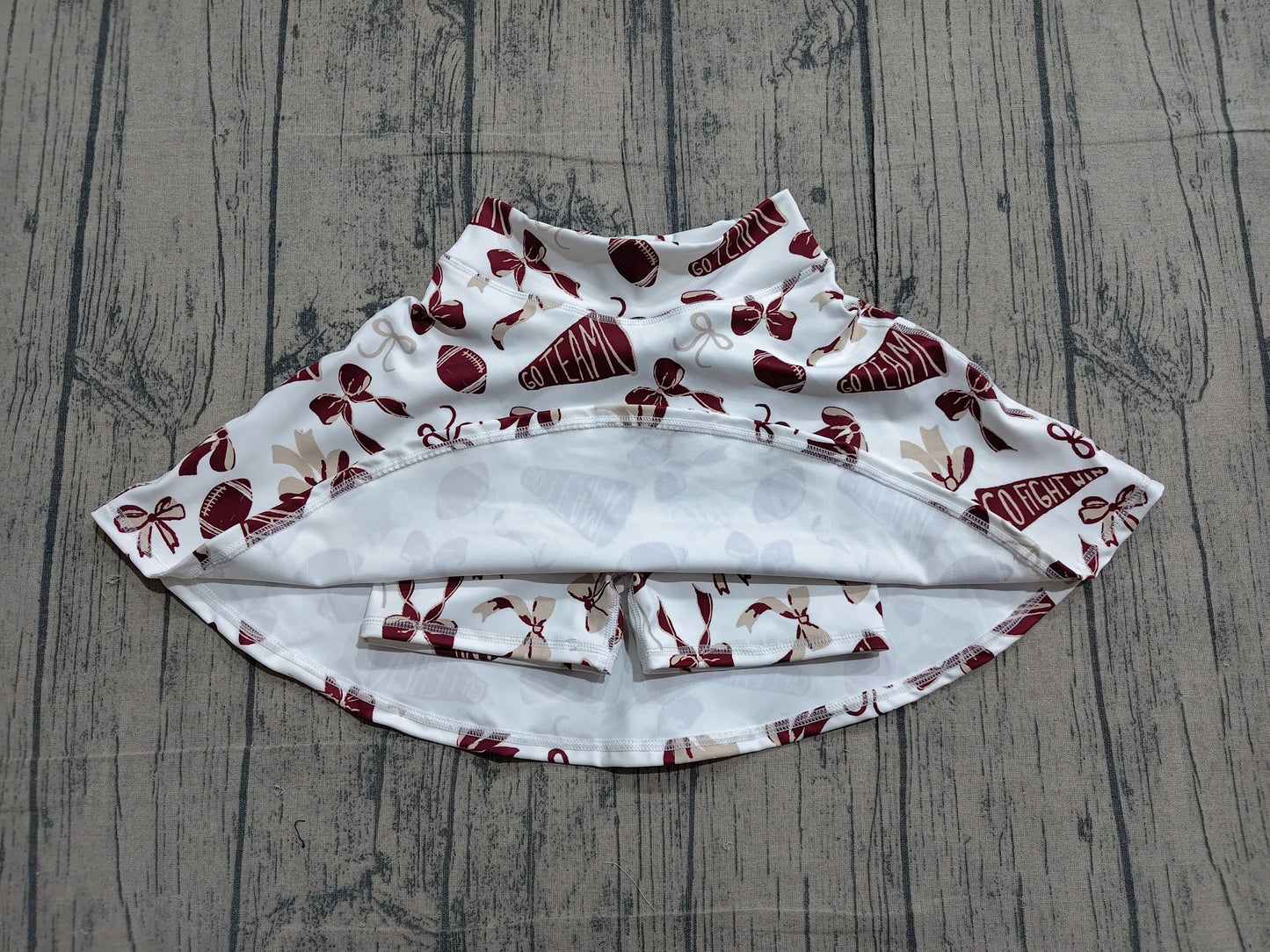Baby Girls Dark Red Bows Go Team Yoga Skirt Shorts Bottom