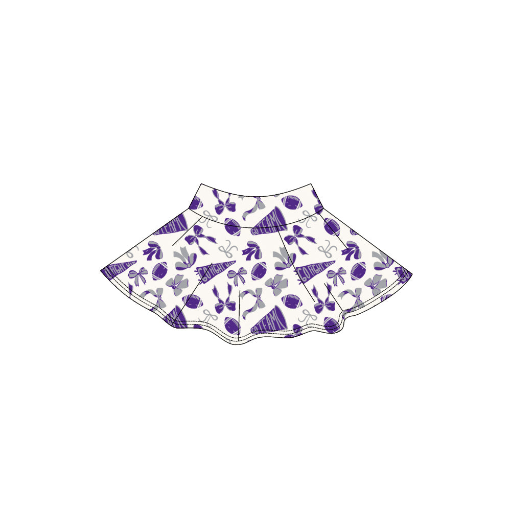 Baby Girls Purple Bows Go Team Yoga Skirt Shorts Bottom Preorder