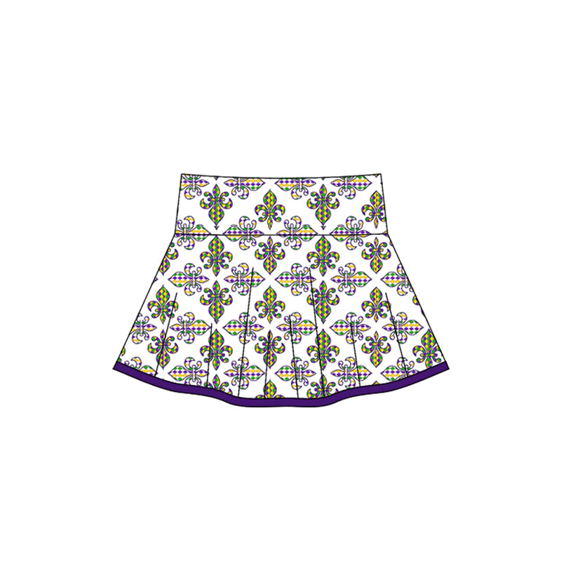 Baby Girls Mardigras Anchors Plaid Yoga Skirt Shorts Bottom Preorder