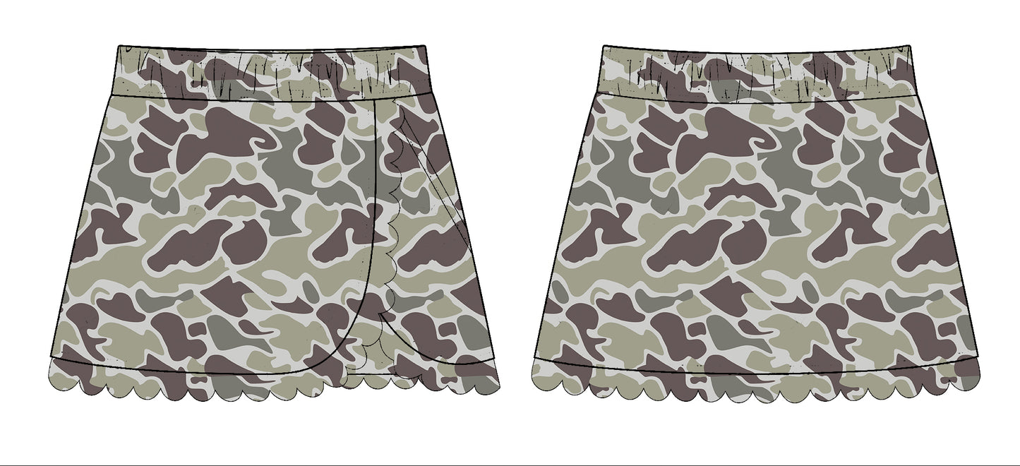 Baby Girls Grey Camo Southern Yoga Skirts Bottom Preorder