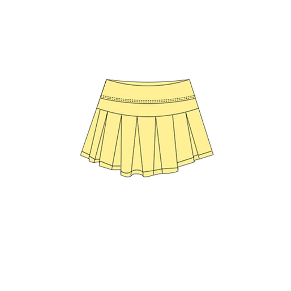 Baby Girls Yellow Yoga Pleated Skirt Shorts Bottom Preorder