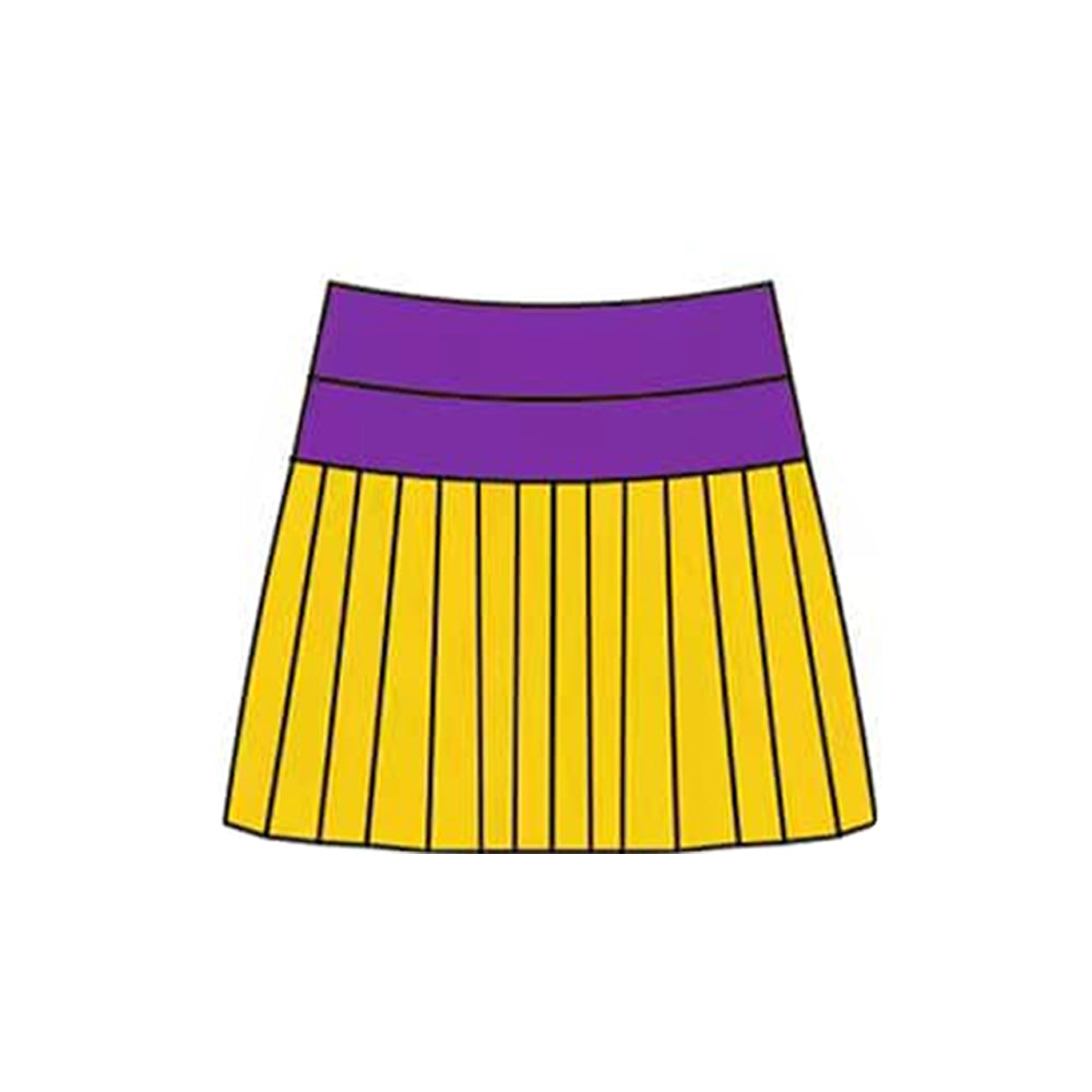Baby Girls Mardigras Purple Yellow Stripe Yoga Pleated Skirt Shorts Bottom Preorder
