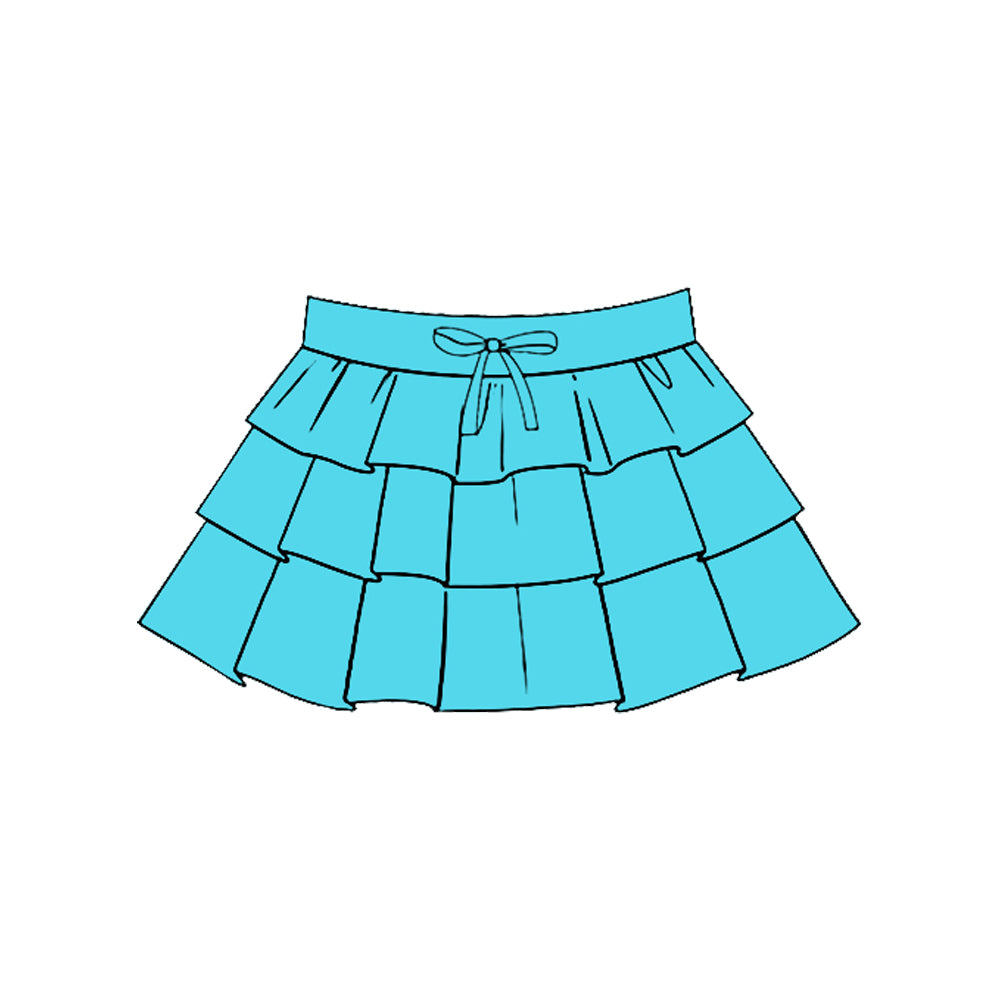 Baby Girls Blue Ruffle Yoga Skirt Shorts Bottom Preorder