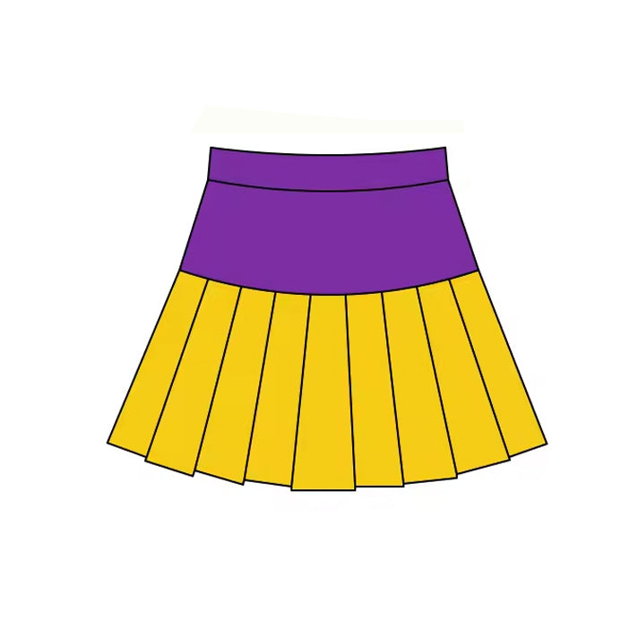 Baby Girls Mardigras Purple Gold Yoga Pleated Skirt Shorts Bottom Preorder