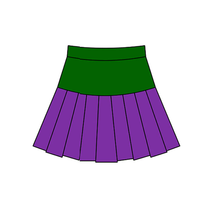 Baby Girls Mardigras Purple Green Yoga Pleated Skirt Shorts Bottom Preorder