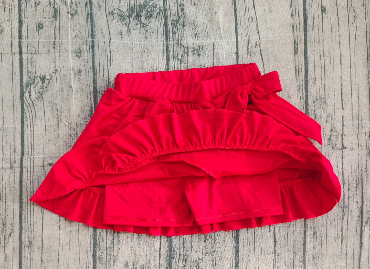 Baby Girls Red Yoga Active Ruffle Skirt Shorts Bottoms