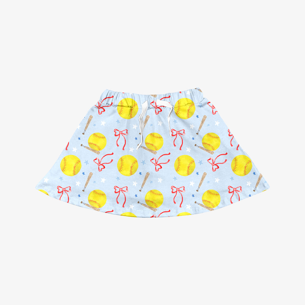 Baby Girls Bows Baseballs Stars Team Yoga Skirt Shorts Bottom Preorder