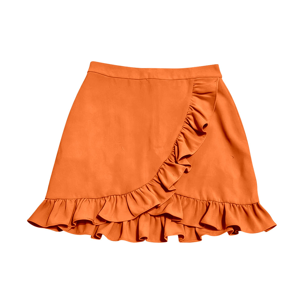 Baby Girls Orange Yoga Active Ruffle Skirt Shorts Bottom Preorder