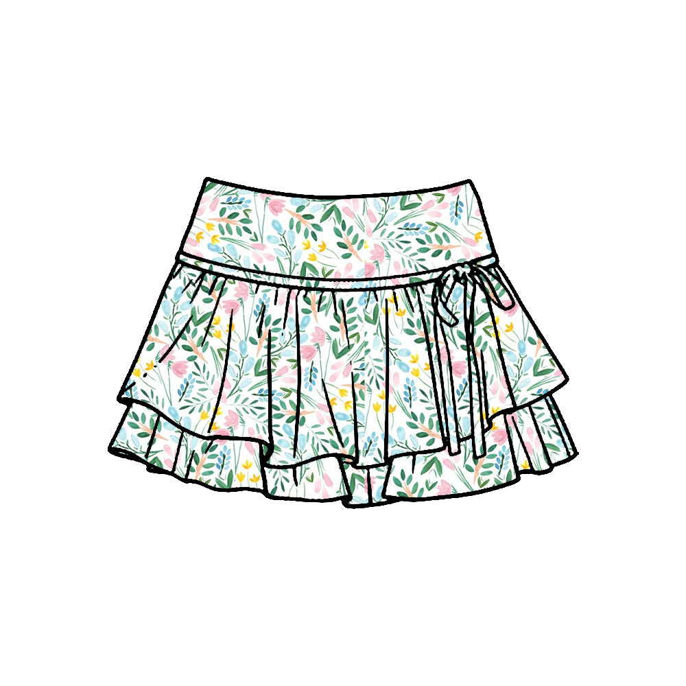 Baby Girls Colorful Flowers Yoga Active Skirt Shorts Bottom Preorder