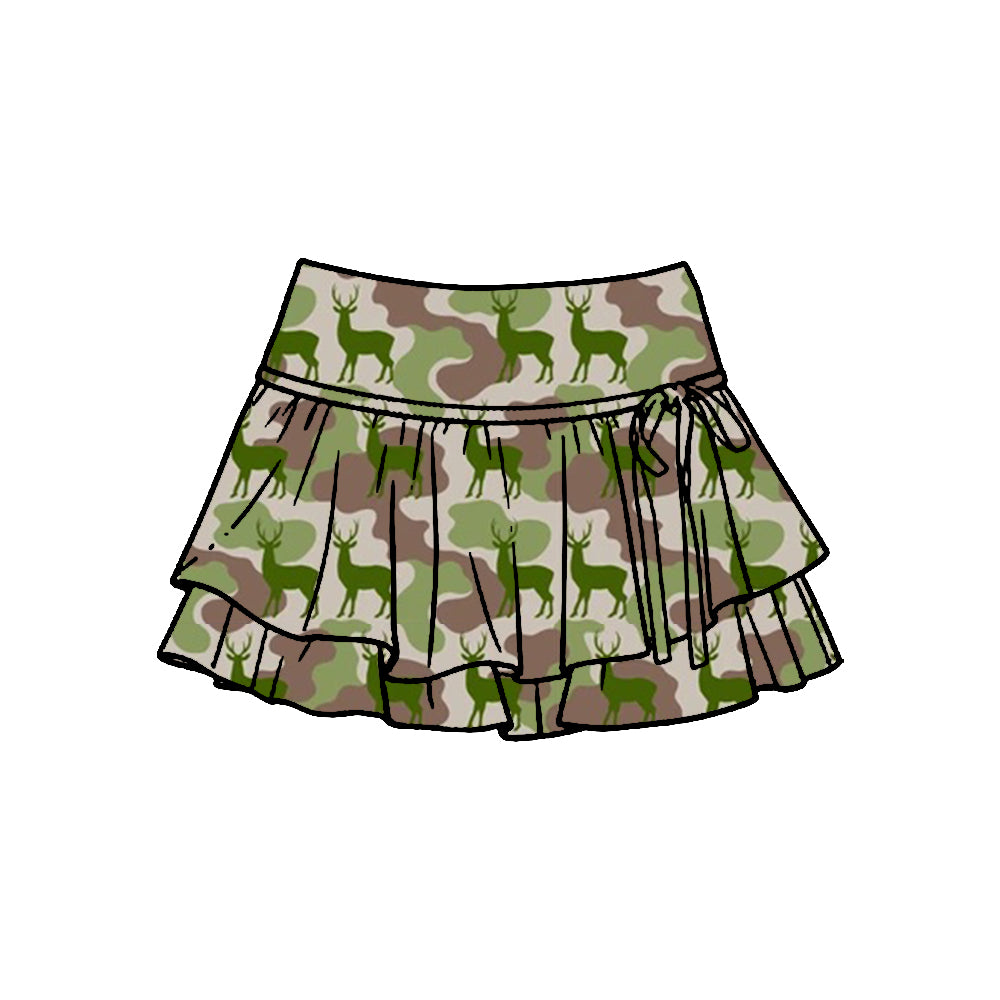 Baby Girls Southern Hunting Deer Camo Yoga Active Skirt Shorts Bottom Preorder