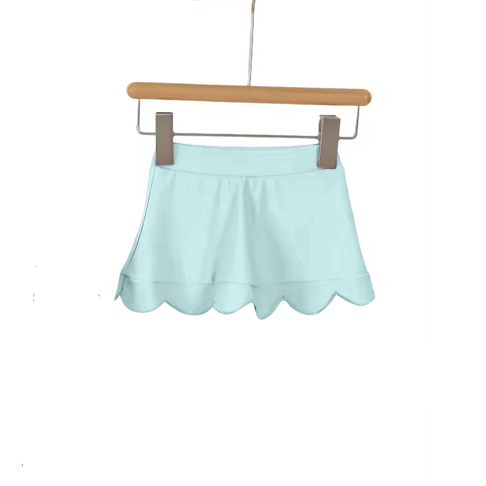Baby Girls Blue Scallop Yoga Active Skirt Shorts Bottom Preorder
