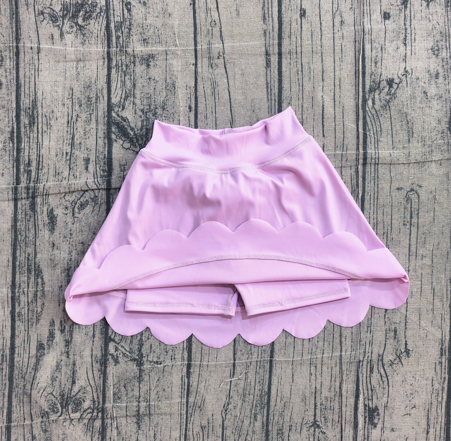 Baby Girls Light Pink Scallop Yoga Active Skirt Shorts Bottom