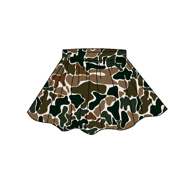 Baby Girls Southern Dark Brown Camo Yoga Active Skirt Shorts Bottom Preorder