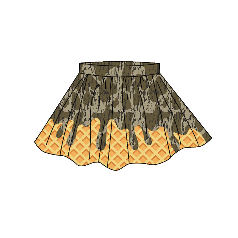 Baby Girls Southern Olive Camo Drip Yoga Active Skirt Shorts Bottom Preorder