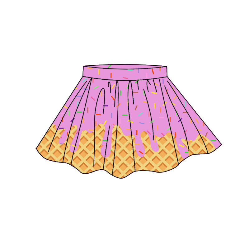 Baby Girls Pink Sprinkles Drip Yoga Active Skirt Shorts Bottom Preorder