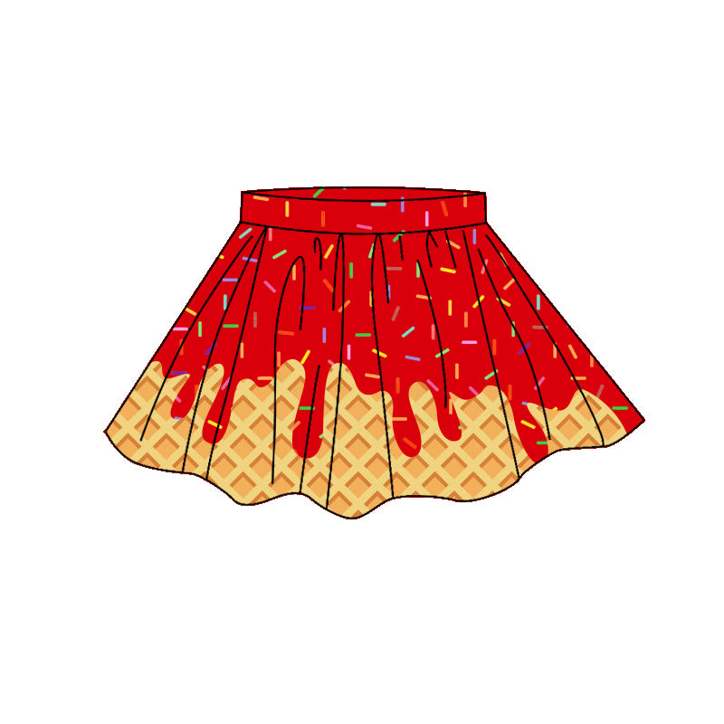 Baby Girls Red Sprinkles Drip Yoga Active Skirt Shorts Bottom Preorder