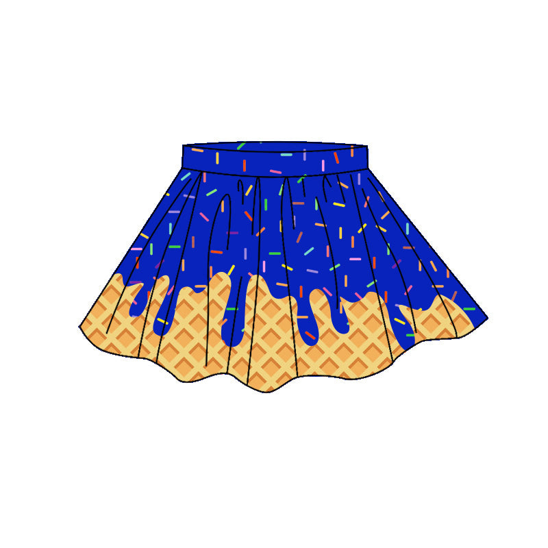 Baby Girls Hot Blue Sprinkles Drip Yoga Active Skirt Shorts Bottom Preorder