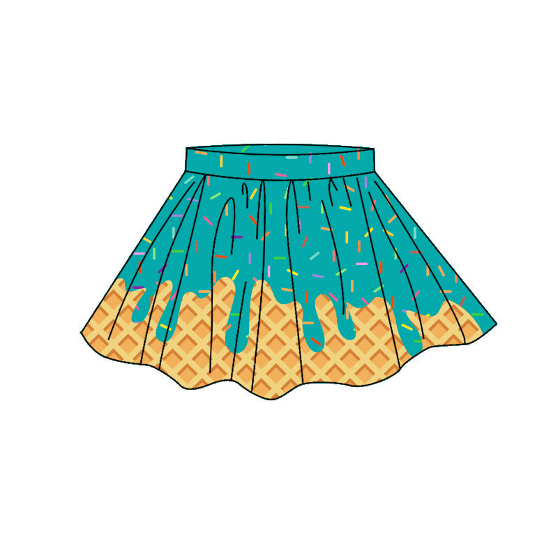 Baby Girls Green Sprinkles Drip Yoga Active Skirt Shorts Bottom Preorder
