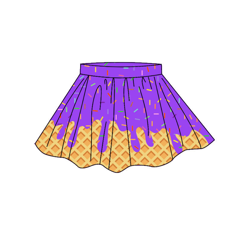 Baby Girls Purple Sprinkles Drip Yoga Active Skirt Shorts Bottom Preorder