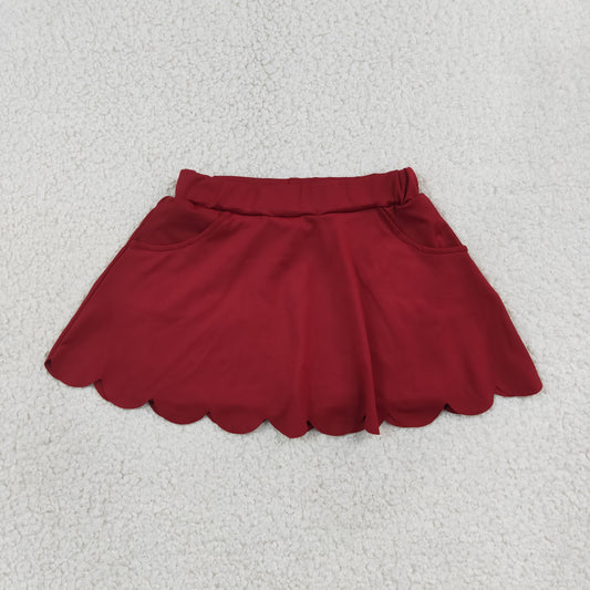 Sibling Baby Girls Yoga Active Pockets Shorts Scallop Skirt Shorts Bottom
