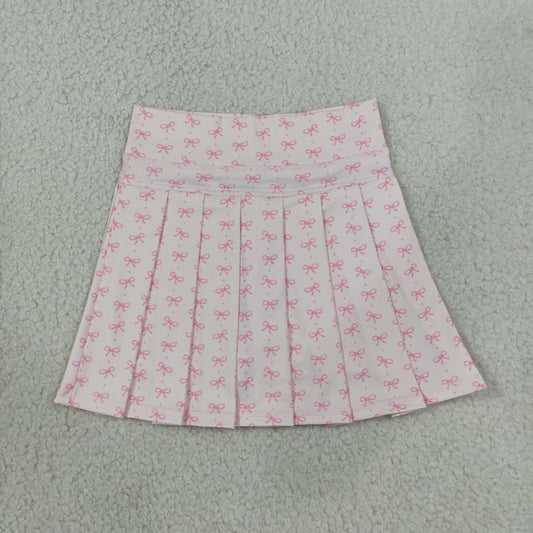 Baby Girls Pink Bows Polka Dots Yoga Active Pleated Skirt Shorts Bottom