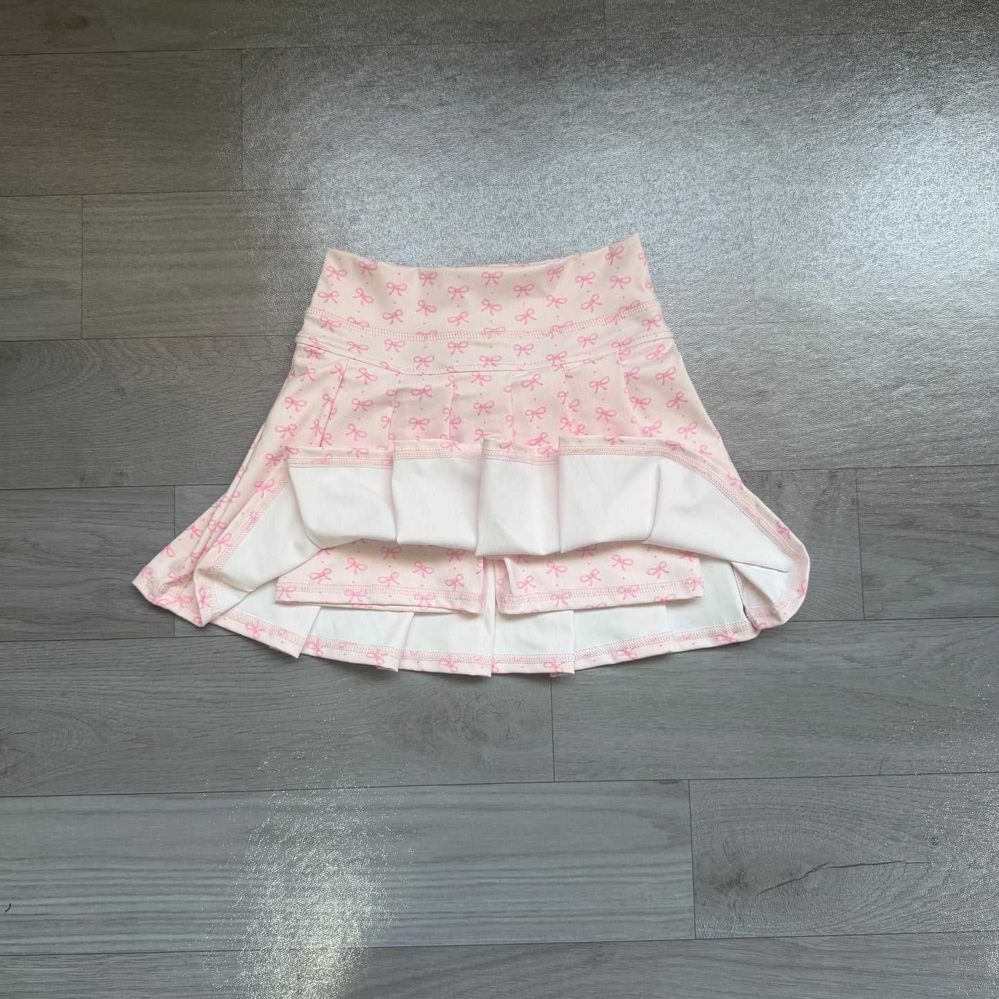 Baby Girls Pink Bows Polka Dots Yoga Active Pleated Skirt Shorts Bottom