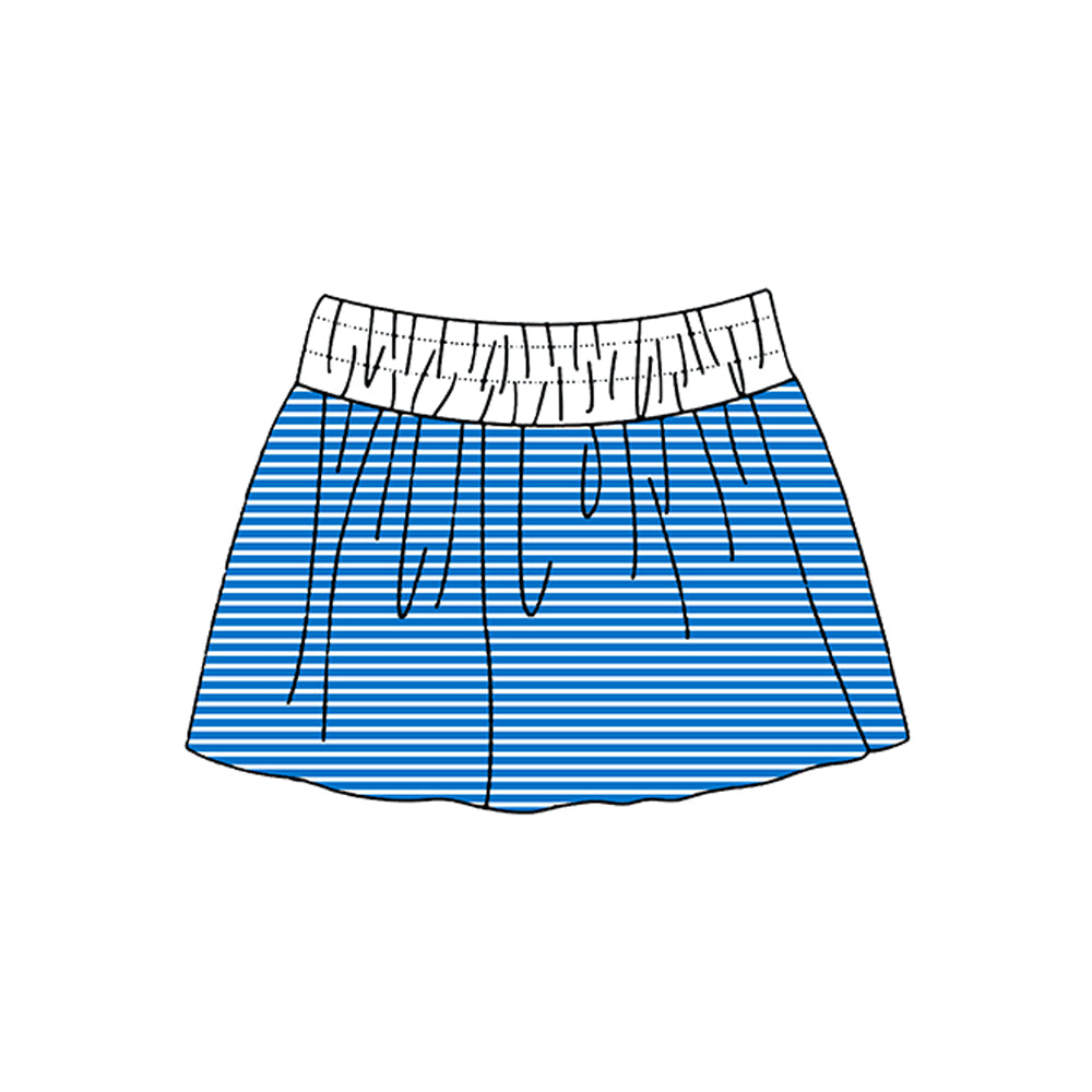 Preorder moq 5 Baby Girls Blue Stripe Yoga Active Skirt Shorts Bottom