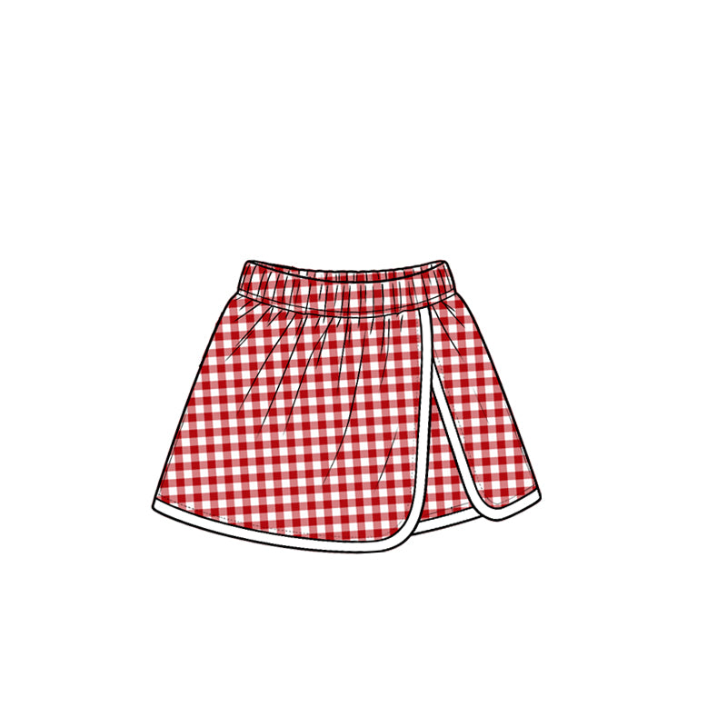 Baby Girls Red Checked Yoga Active Skirt Shorts Bottom Preorder