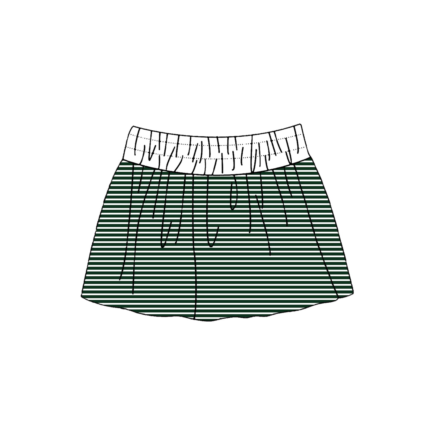 Baby Girls Green Stripe Yoga Active Skirt Shorts Bottom Preorder