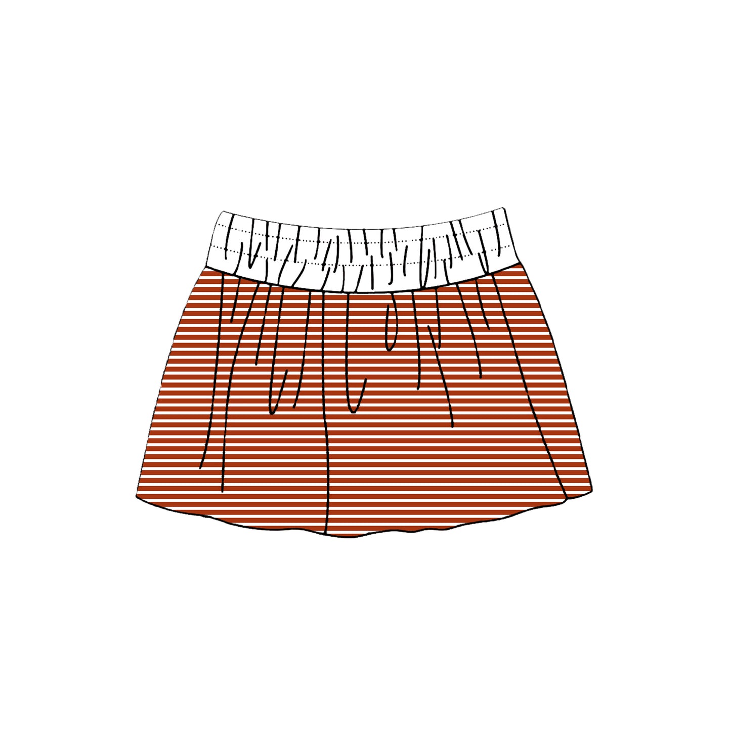 Baby Girls Red Stripe Yoga Active Skirt Shorts Bottom Preorder