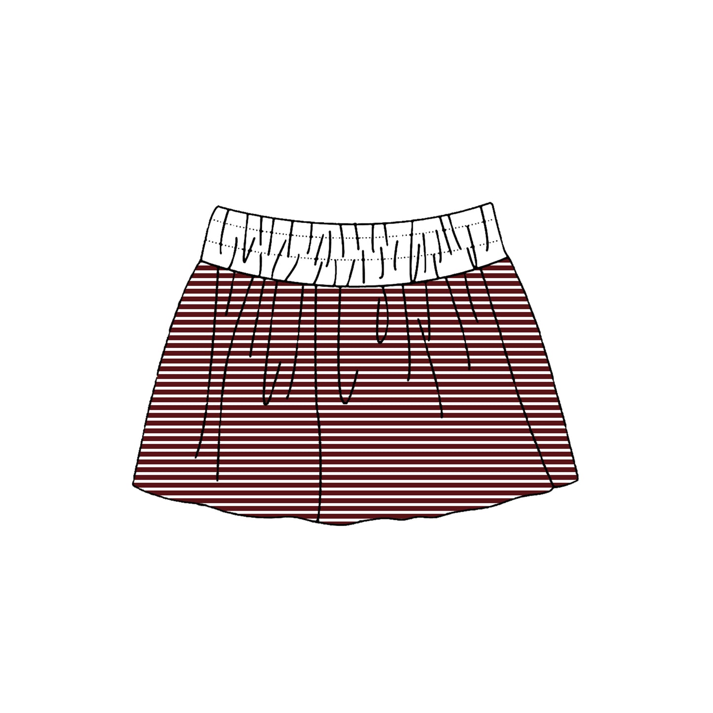 Baby Girls Maroon Stripe Yoga Active Skirt Shorts Bottom Preorder