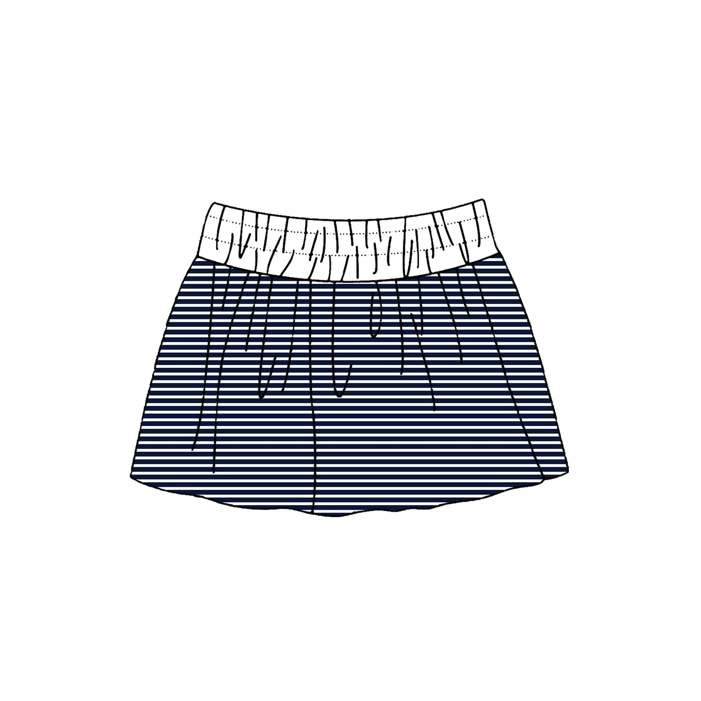 Baby Girls Navy Stripe Yoga Active Skirt Shorts Bottom Preorder