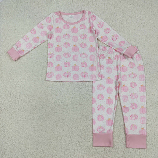 Sibling Boys Baby Girls Bamboo Pumpkins Top Pants Pajamas Outfits