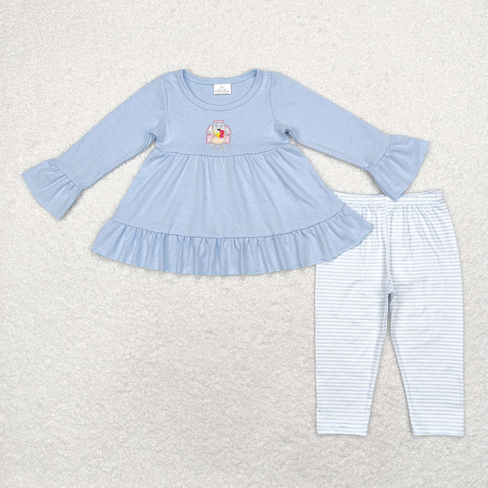 Baby Girls Blue Turkey Tunic Legging Outfits Clothes Sets