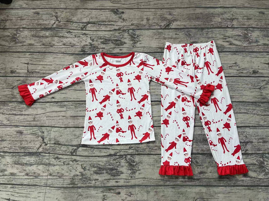 Baby Girls Christmas Shelf Bamboo Pajamas Outfits Clothes Sets