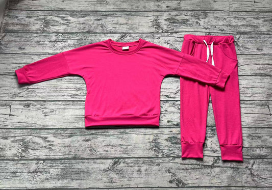 Baby Girls Dark Pink Shirt Pants Sports Clothes Sets