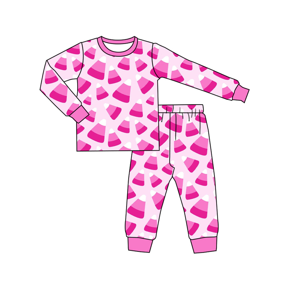 Baby Girls Long Sleeves Hot Pink Candy Top Pant Pajamas Set Preorder