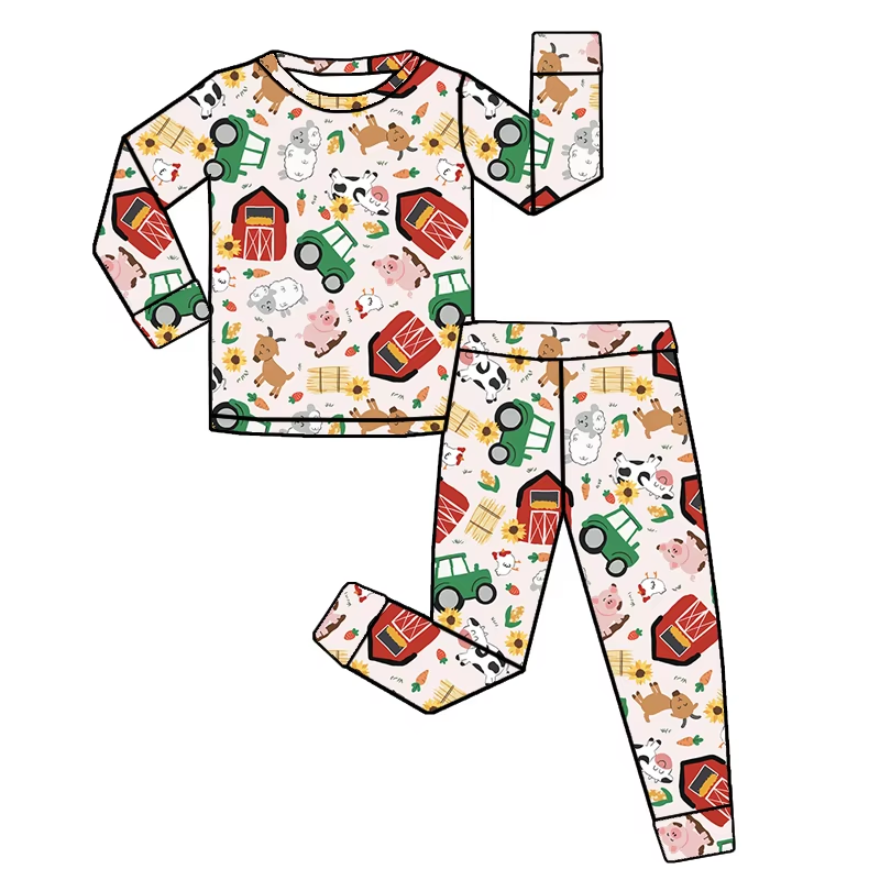 Baby Girls Long Sleeves Pigs House Top Pant Pajamas Set Preorder