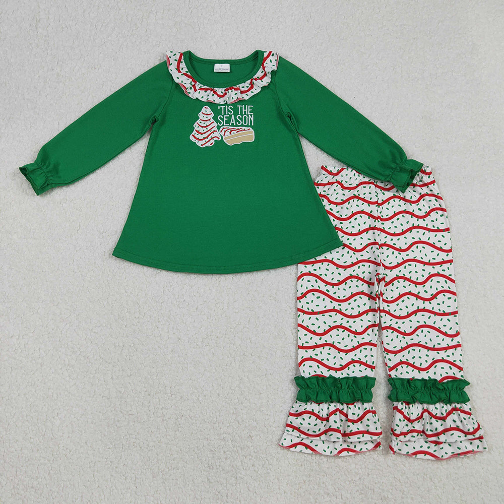 Baby Girls Christmas Trees Cake Sason Tunic Ruffle Pants Sets