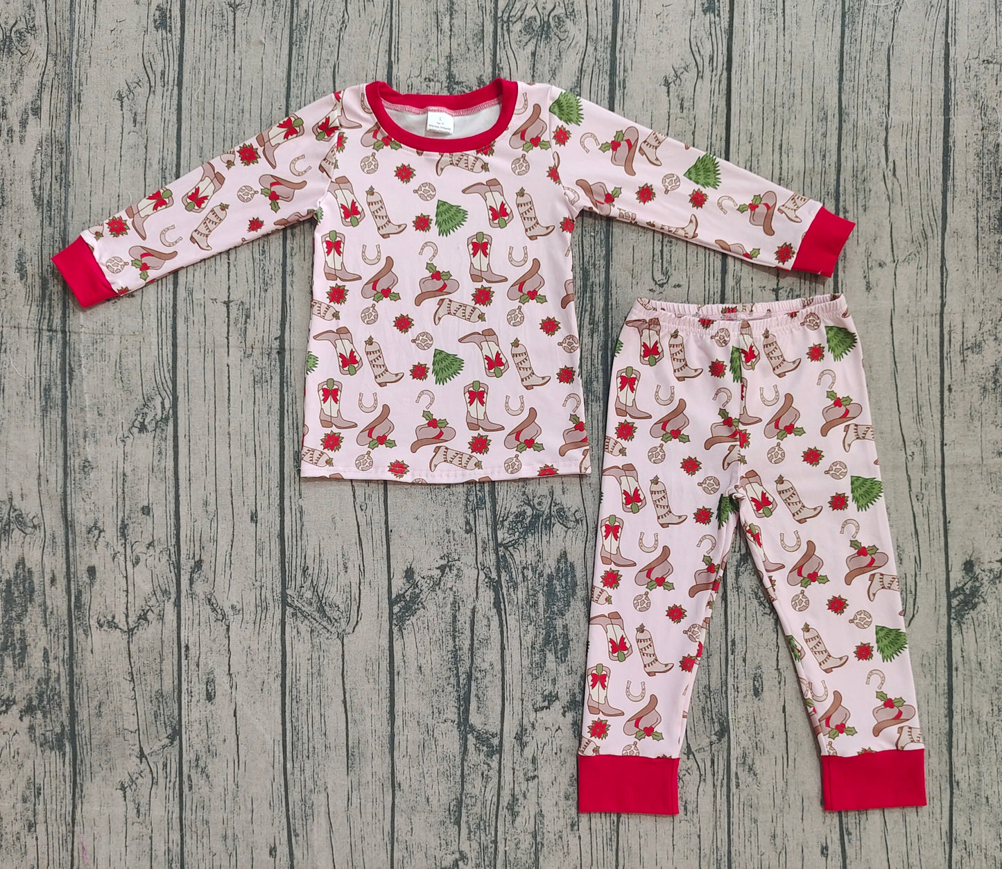 Baby Girls Boots Holly Top Pant Christmas Pajamas Sets