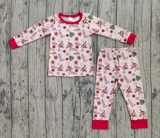 Baby Girls Boots Holly Top Pant Christmas Pajamas Sets