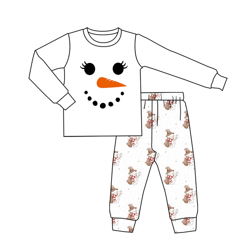 Adult Women Snowmen Shirt Top Pants Christmas Pajamas Sets Preorder