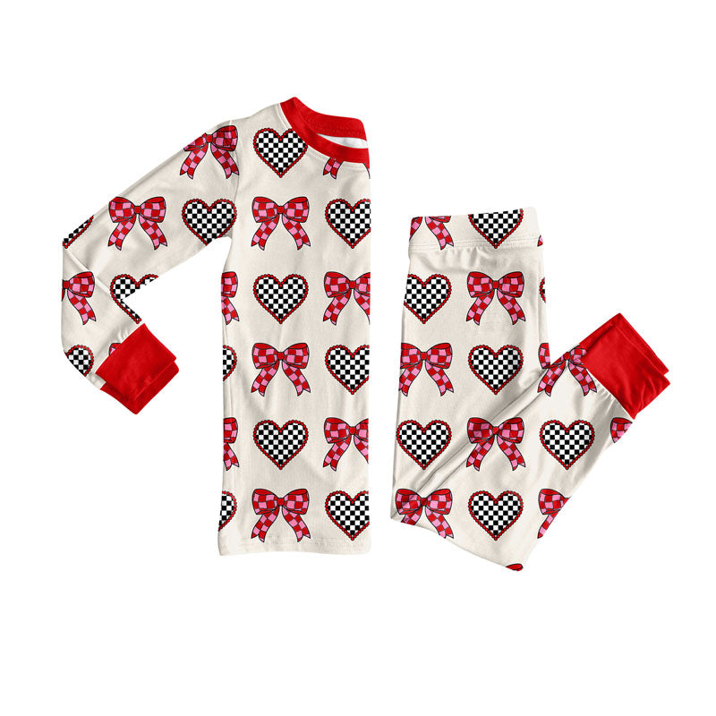 Baby Girls Bows Hearts Top Pants Valentine Pajamas Sets Preorder