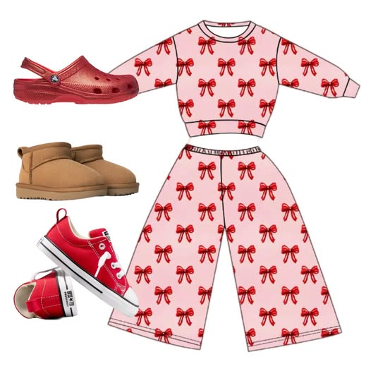 Baby Girls Red Bows Plaid Top Flare Pants Valentine Clothes Sets Preorder