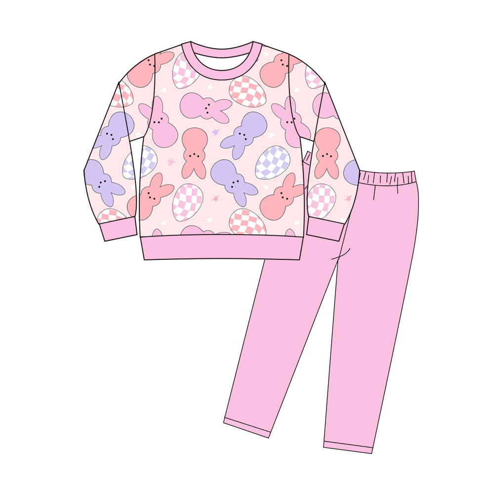 Baby Girls Rabbits Eggs Top Leggings Easter Clothes Sets Preorder